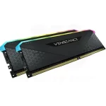 CORSAIR VENGEANCE RGB RS 32GB Memory Kit - Black, 32GB (2x16GB) DDR4, 3600MHz CL18 (CMG32GX4M2D3600C18)