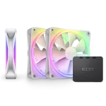 NZXT F120 RGB DUO Triple Pack White (RF-D12TF-W1) Fan - Mattle White, 3 x 120mm RGB Fans & Controller