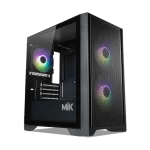 MIK MORAX 3FA Black M-ATX Tempered Gaming Case - 1x 120mm & 2x140mm ARGB fans included