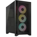CORSAIR 4000D RGB Airflow Black ATX Mid-Tower PC Case - 3x AF120 RGB ELITE Fans, iCUE Lighting Node PRO Controller, Mid Tower ATX