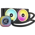 CORSAIR iCUE LINK H100i LCD Liquid CPU Cooler (CW-9061007-WW) - Black, 240mm radiator, 2x 120mm QX120 RGB fans, iCUE LINK System Hub included