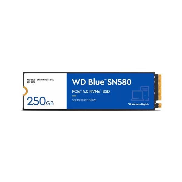 Western Digital WD Blue SN580 250GB SSD - M.2 NVMe, Gen4 x4 PCIe 16Gb/s, SRP 4000MB/s, SWP 3600MB/s
