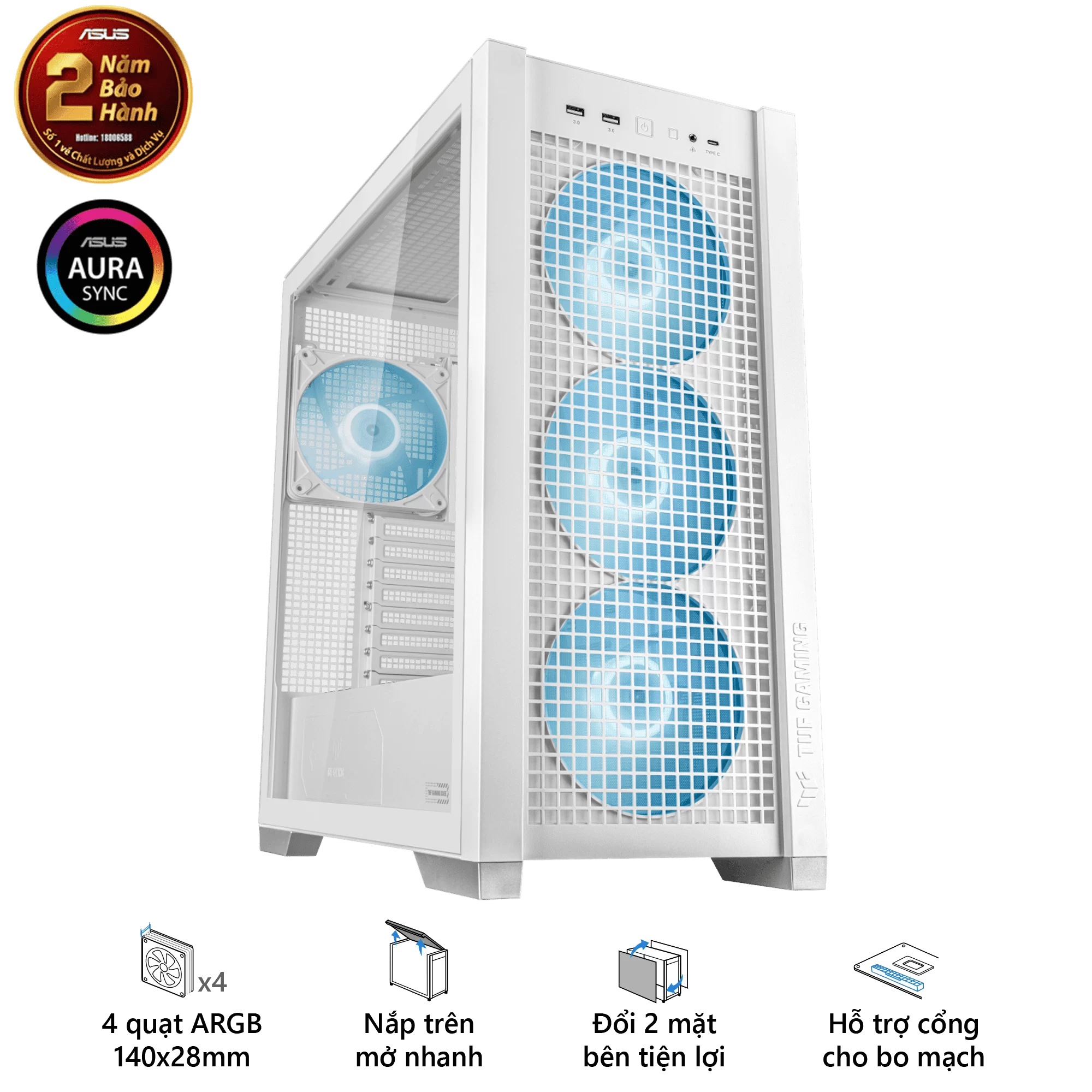 ASUS TUF Gaming GT302 ARGB White Case 1 ASUS TUF Gaming GT302 ARGB White Case