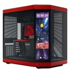 Hyte Y70 Touch Infinite Black Cherry Modern Aesthetic Case - Black/Red Mid-Tower ATX size