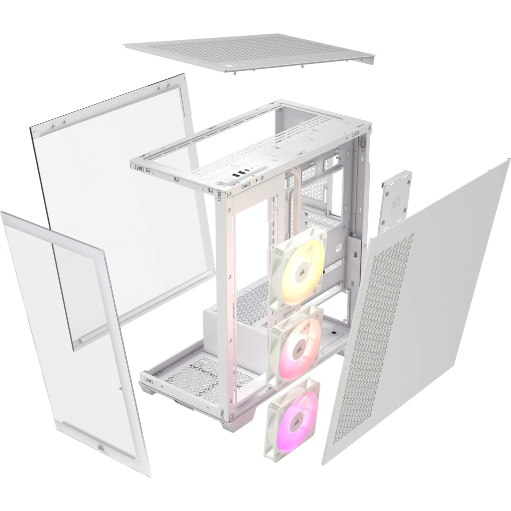 CORSAIR 3500X ARGB White Glass PC Case - Mid-Tower, 3x RS120 ARGB fans, Reverse Connection Motherboard Compatible 4 CORSAIR 3500X ARGB White Glass PC Case - Mid-Tower, 3x RS120 ARGB fans, Reverse Connection Motherboard Compatible - Ảnh 4