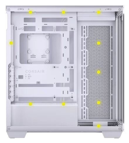 CORSAIR 3500X ARGB White Glass PC Case - Mid-Tower, 3x RS120 ARGB fans, Reverse Connection Motherboard Compatible 35