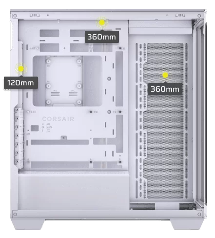 CORSAIR 3500X ARGB White Glass PC Case - Mid-Tower, 3x RS120 ARGB fans, Reverse Connection Motherboard Compatible 39