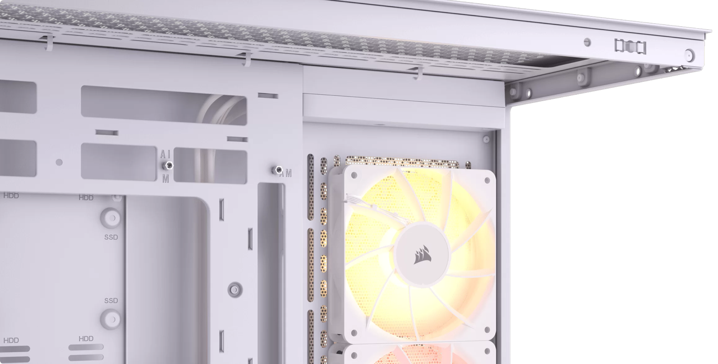 CORSAIR 3500X ARGB White Glass PC Case - Mid-Tower, 3x RS120 ARGB fans, Reverse Connection Motherboard Compatible 32 Panel06 Image 2 White