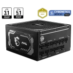 MSI MAG A1250GL PCIE5 PSU - 1250W, 80 plus Gold, Full-Modular, Flat Cables, Single Rail