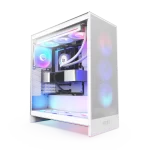 NZXT H7 Flow RGB Matte White (2024) Mid-Tower ATX Airflow Case - All White, F360 RGB Core Fan
