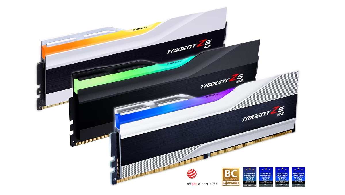 G.Skill Trident Z5 RGB White 16GB (1x16GB) DDR5 Memory Kit - Intel XMP 3.0 & AMD EXPO, 6000MHz CL36 (F5-6000J3636F16GX1-TZ5RW) 8 G.Skill Trident Z5 RGB White 16GB DDR5 6000MHz CL36