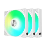 TRYX ROTA SL ARGB Reverse 120 Triple Pack White Fan - Reverse Flow, 3x120mm PWM, Daisy Chain Magnetic Connection