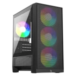 LinkTech Bahamut M 4F Black Mid Tower Case - M-ATX, 4x 120mm RGB Fans