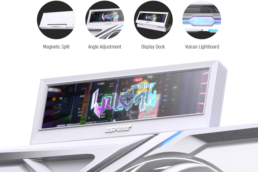 Colorful iGame GeForce RTX 5080 Vulcan W OC 16GB-V – GDDR7, Smart LCD Graphics Card 17 Colorful iGame GeForce RTX 5080 Vulcan W OC 16GB-V iGame Smart LCD Magnetic Split