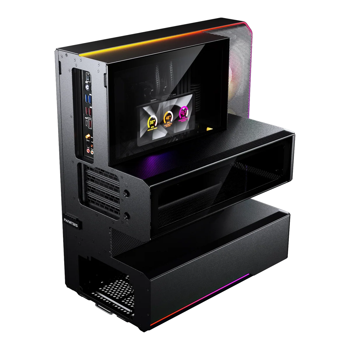 Phanteks EX5 MAX Mid Tower Black Case – AIO 360mm, Màn Hình 6 inch 3 Phanteks EX5 MAX Mid Tower Black Case – AIO 360mm, Màn Hình 6 inch - Ảnh 3