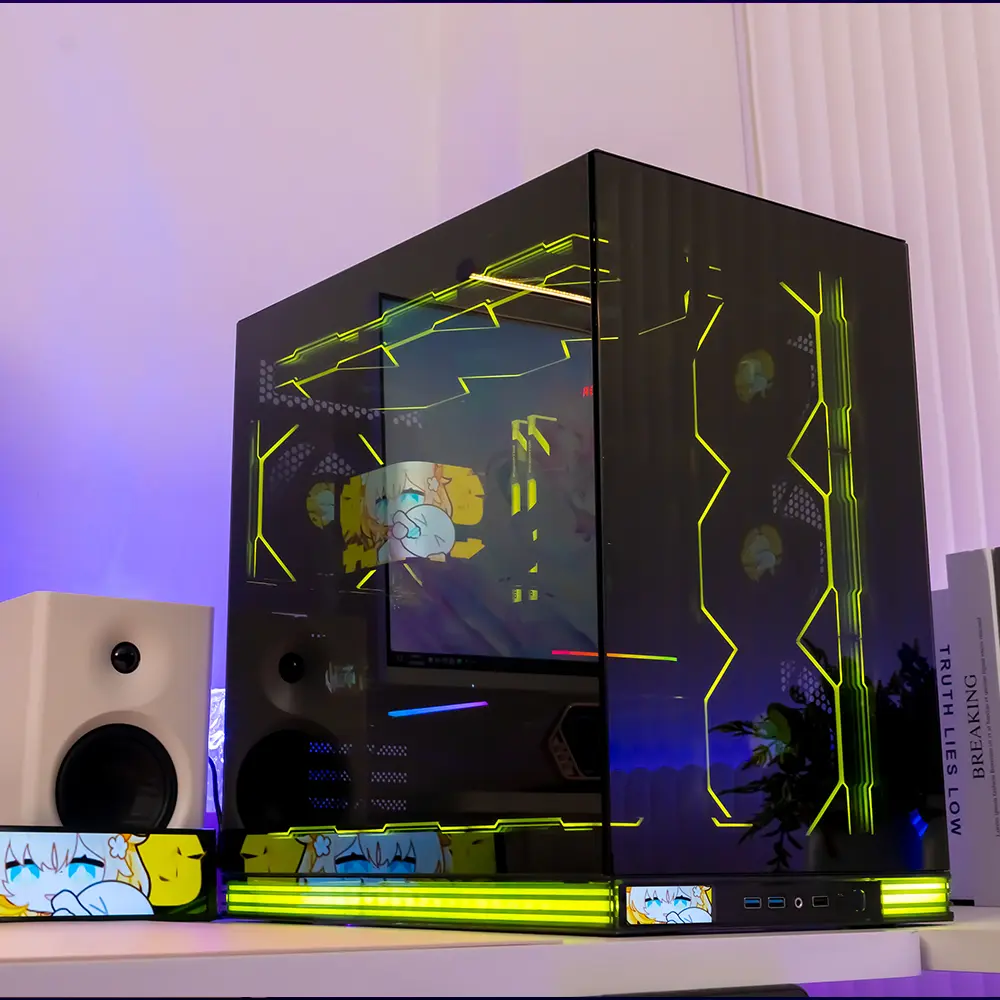 Jungle Leopard AX-2 ATX LCD ARGB Case – Mid Tower, Kính Cường Lực 6 Jungle Leopard AX-2 ATX LCD ARGB Case – Mid Tower, Kính Cường Lực - Ảnh 6