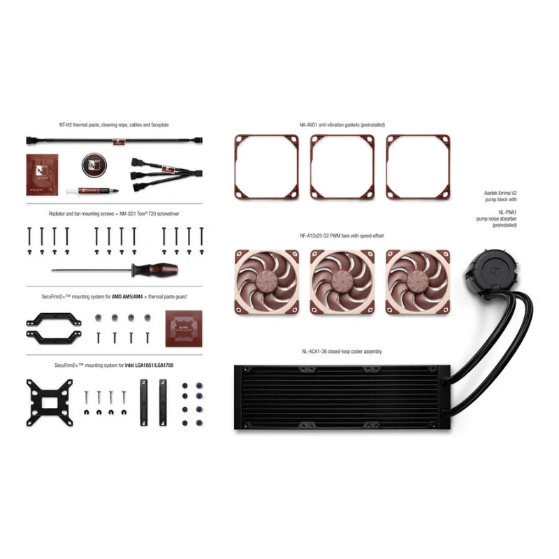 Tản nhiệt nước Noctua NL-LC1-36 360mm - 360mm AIO 8 Tản nhiệt nước Noctua NL-LC1-36 360mm - 360mm AIO - Ảnh 8