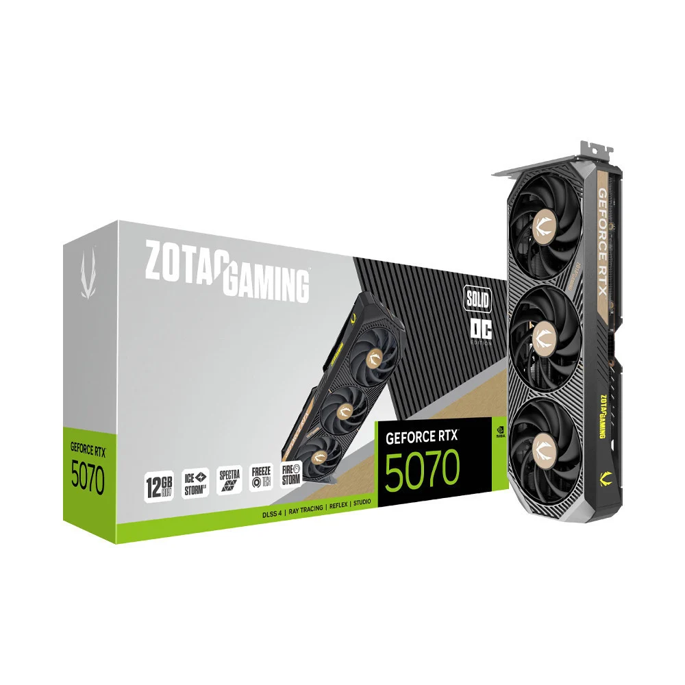 ZOTAC GAMING GeForce RTX 5070 SOLID OC 12GB GDDR7 Graphics Card 1 ZOTAC GAMING GeForce RTX 5070 SOLID OC 12GB GDDR7 Graphics Card