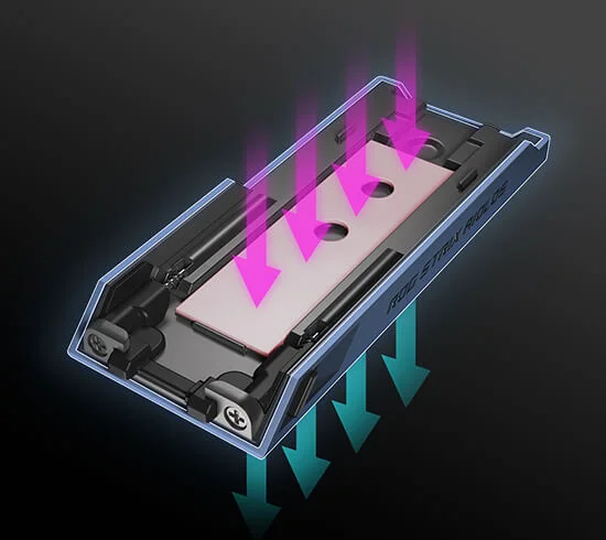 Box SSD ASUS ROG Strix Aiolos - M.2 NVMe/SATA 20Gbps 22 ASUS ROG Strix Aiolos tản nhiệt SSD M.2 thermal pad