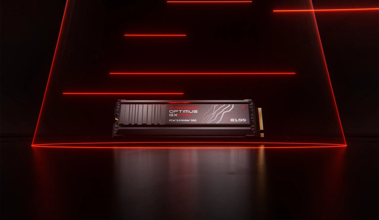 SANDISK Optimus GX PRO 8100 Heatsink NVMe SSD 2TB – PCIe 5.0, đọc 14900MB/s 8 SANDISK Optimus GX PRO 8100 Heatsink NVMe SSD 2TB PCIe 5.0 với heatsink RGB